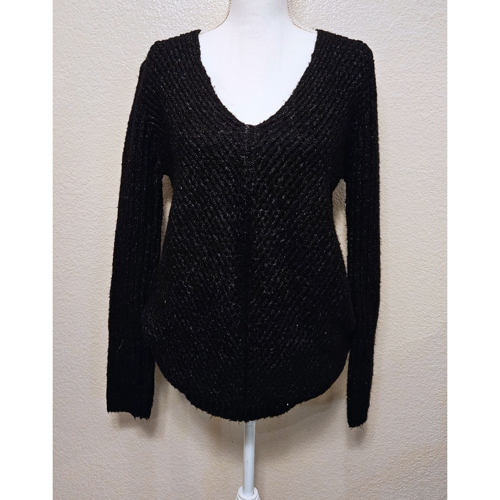 Black Knit Ribbed Sweater Forever 21 Size Medium